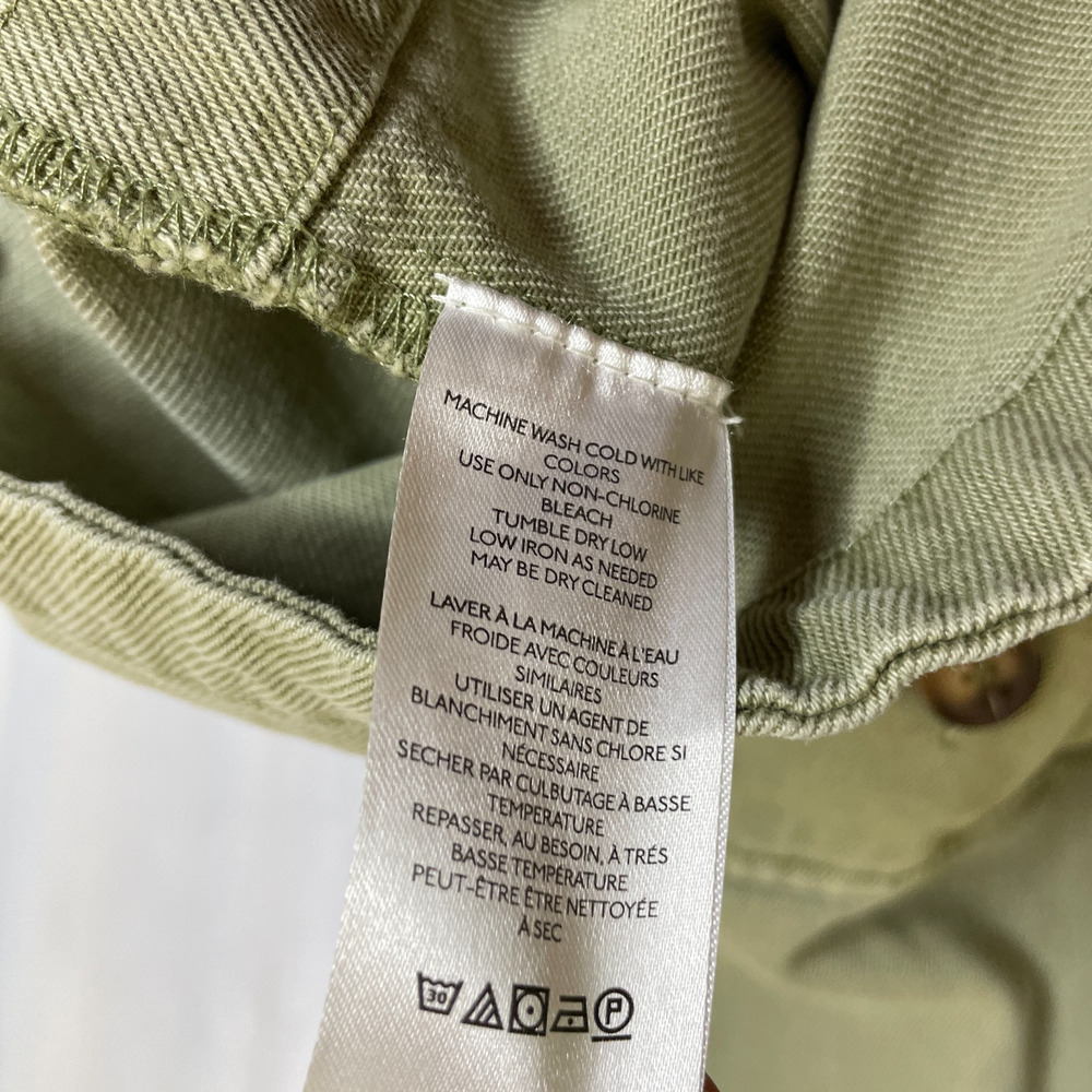 Women's Medium Pilcro Green Cotton Oversized Cropped Utility Jacket - Picture 5 of 6